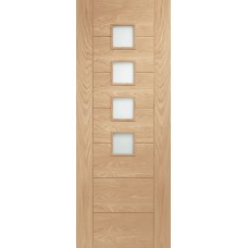 Palermo Pre-Finished Internal Oak Door with Obscure Glass